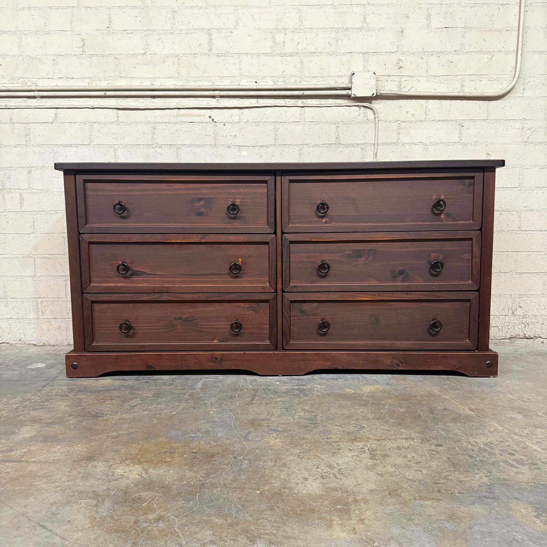 Delivery is available solid wood dresser with 6 storage drawers$270 OBO!