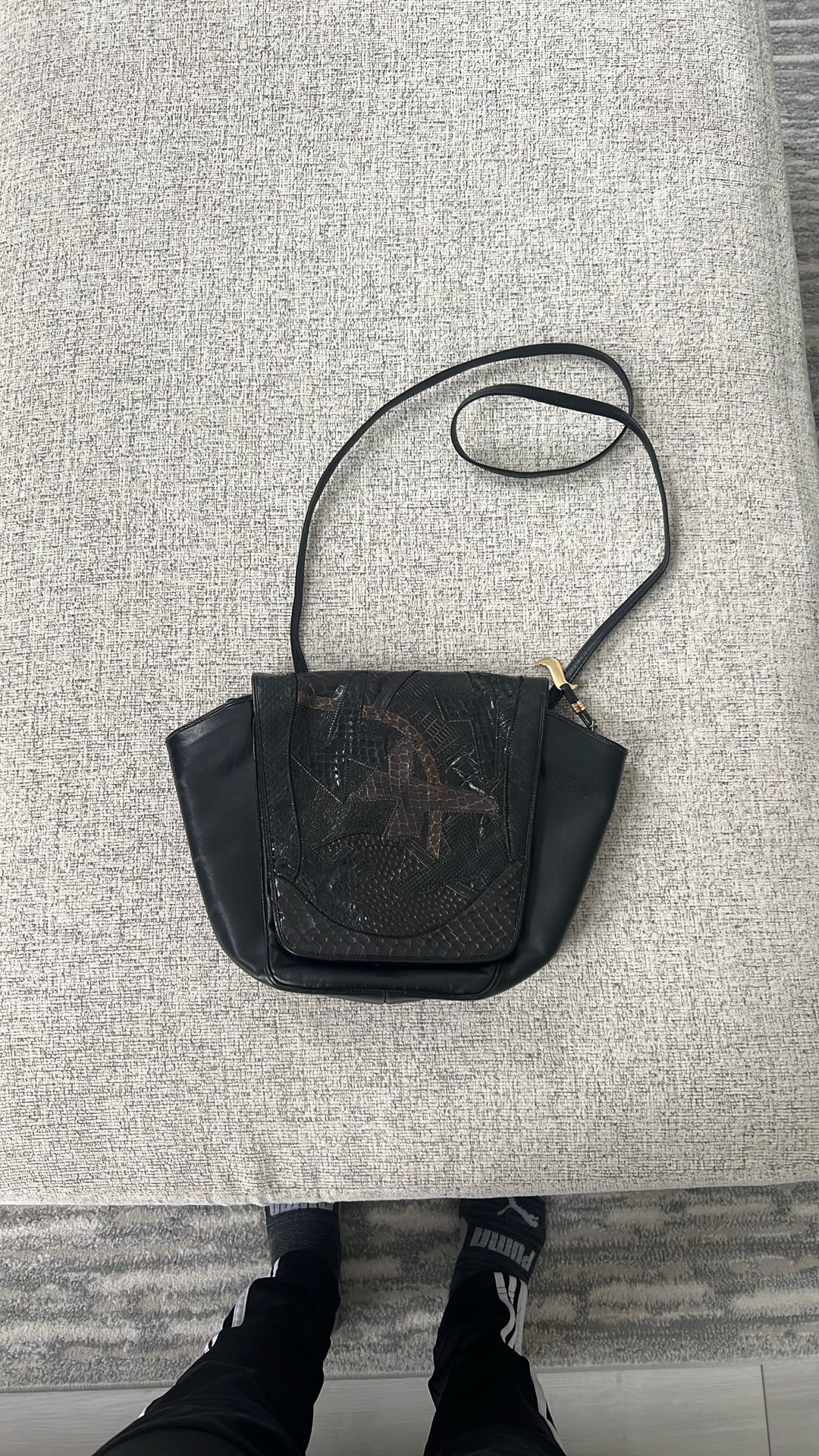 Sharif Black Leather Purse