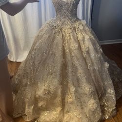 Gold Ball Gown/ Quinceanera/sweet 16 Gown