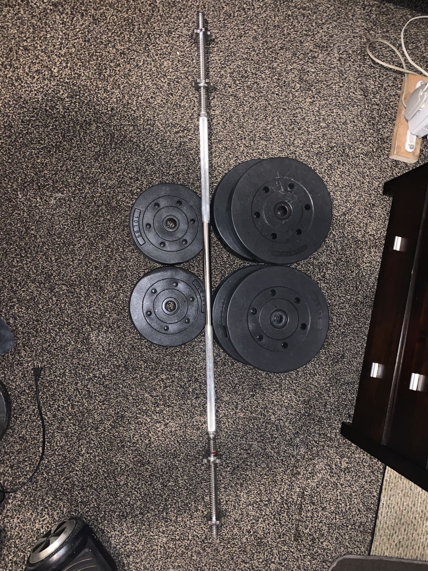 Bench bar with weights