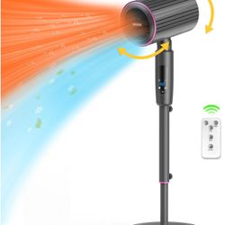 1600W 2 in 1 Heater Fan Combo, 40.7in Space Heater with Air Circulation Fan, Turbo Heating Supply, 70° Oscillating，45° Hand Adjustment, 45°Tip-Over 