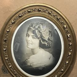 Antique Victorian With Convex Bubble glass Frame—picture Itself Comes Free With It 