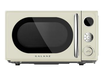 Galanz 0.7 cu. ft. Retro Countertop Microwave Oven, 700 Watts, Cream, New