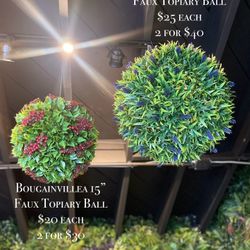 Faux Topiary Balls 18”-15”