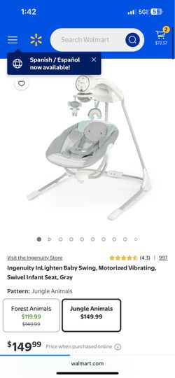 ingenuity in lighten baby swing