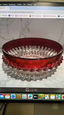 Mid century Indiana Glass Diamond Point Bowl