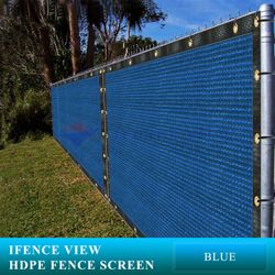 Ifenceview 8'x 10' Blue Shade Cloth Fence Privacy Screen Fabric Mesh for Construction Site, Chain Link Fence,  Yard, driveway, Patio