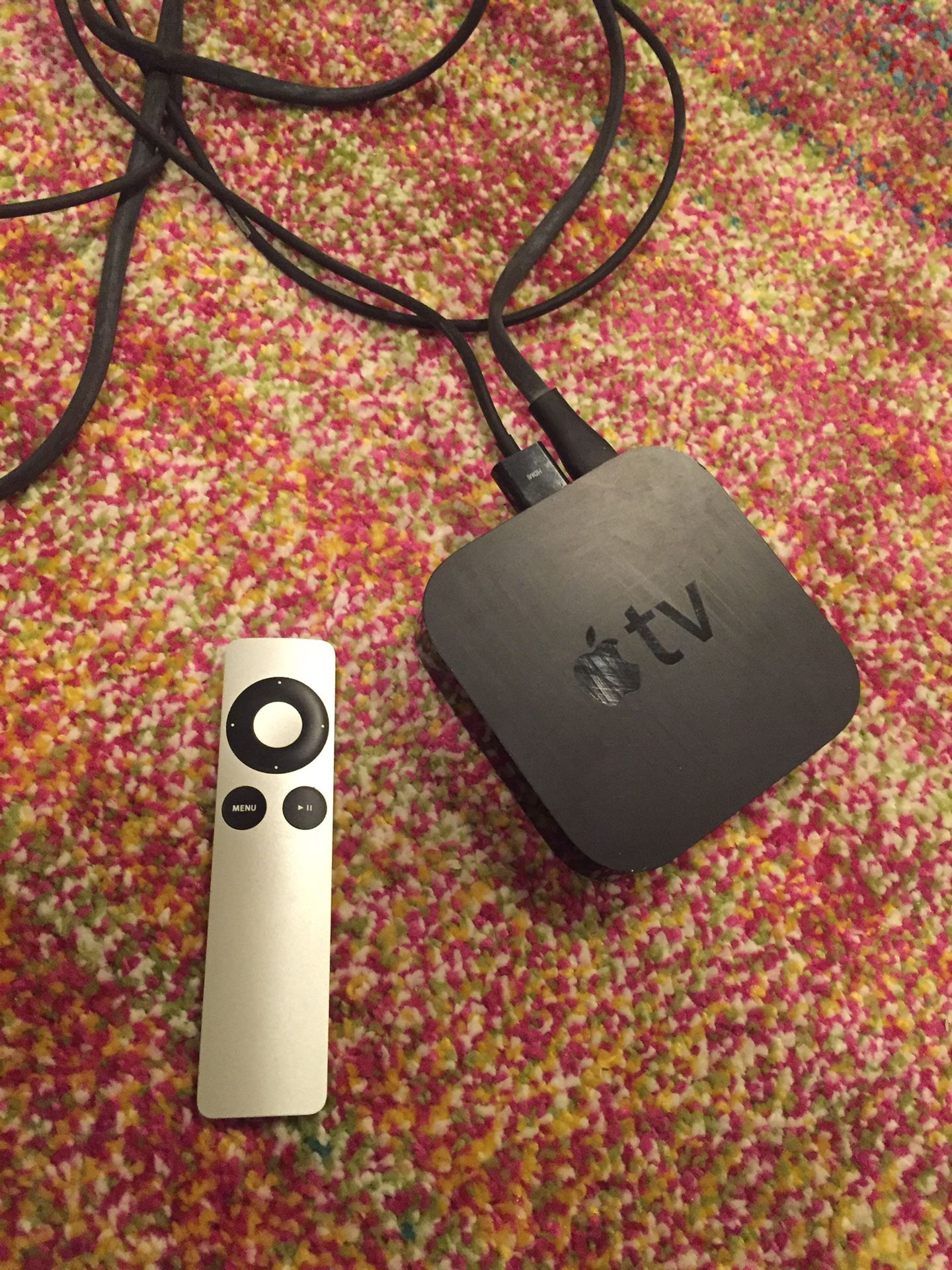 Apple TV and remote w/ hdmi cable