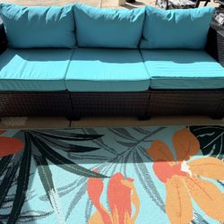 Outdoor Rattan Couch With Cushions