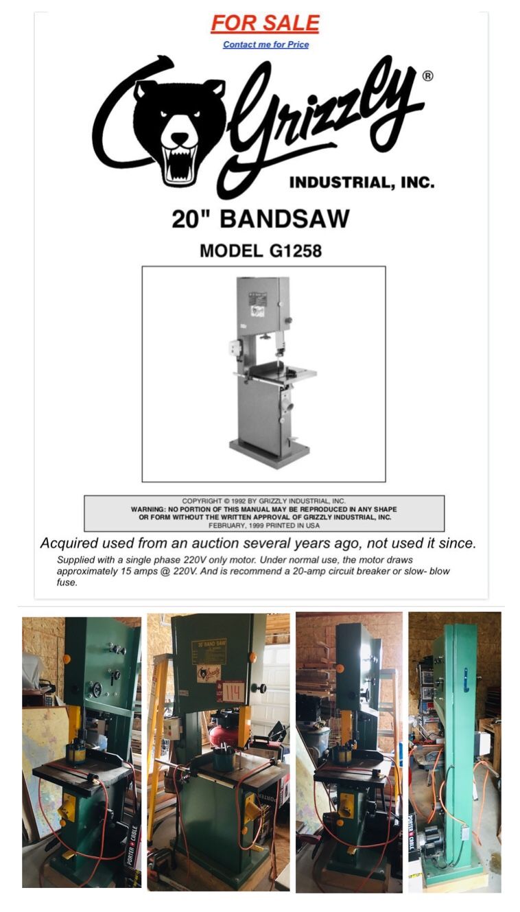 20” Grizzly Bandsaw