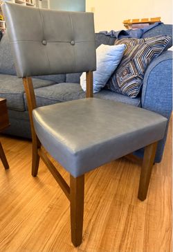 MCM Dining Chairs - Vinyl and Walnut