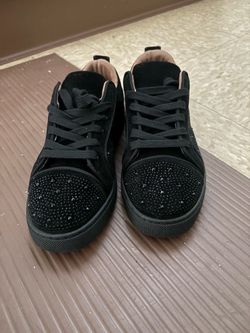 Black Rhinestone Low-Top Sneakers (Worn Once) – Like New
