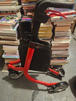 Drive Nitro 3 Wheel Folding Rollator Walker, Ultra Lightweight, Red