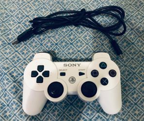 Original Sony PlayStation 3 PS3 White controller with original Charger