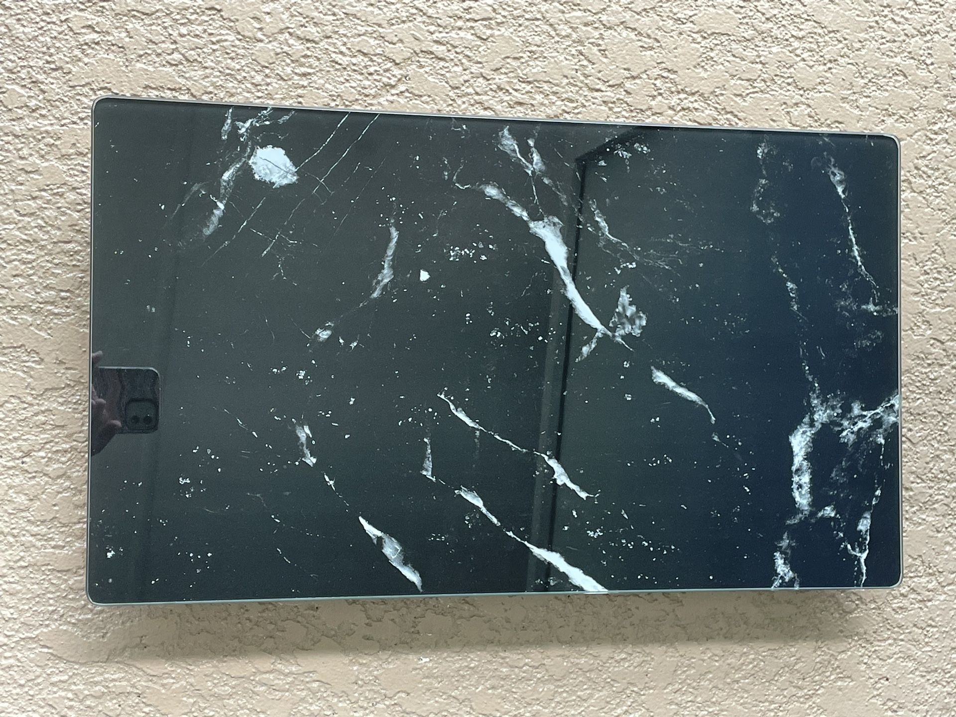 Cutting Board – Tempered Glass, Counter, Art, Black Marble Design