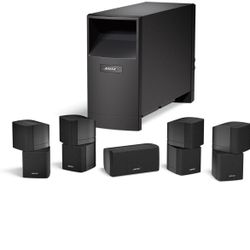 Great Condition Bose Acoustimass 10 Series IV Home Entertainment Speaker System (Black) With Two Floor Stands And Denon Receiver 