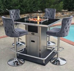 new in box outdoor fire pit table bar5