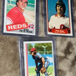 Vintage Pete Rose (11) Card L0T REDS Years I982-I987