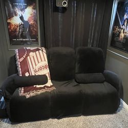 80” Power Leather Reclining Sofa w/ Covers
