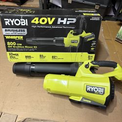 RYOBI 40V HP Brushless Whisper Series 180 MPH 800 CFM Cordless Battery Leaf Blower (Tool Only)