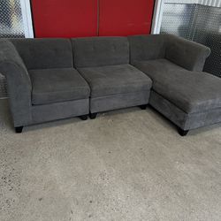( Free Delivery ) Raymour and Flanigan Corolla Modular Gray Sectional Couch