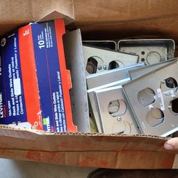 10pk Outlet Recepticles,10pk 4plug Conjunction Boxes And 10pk Covers
