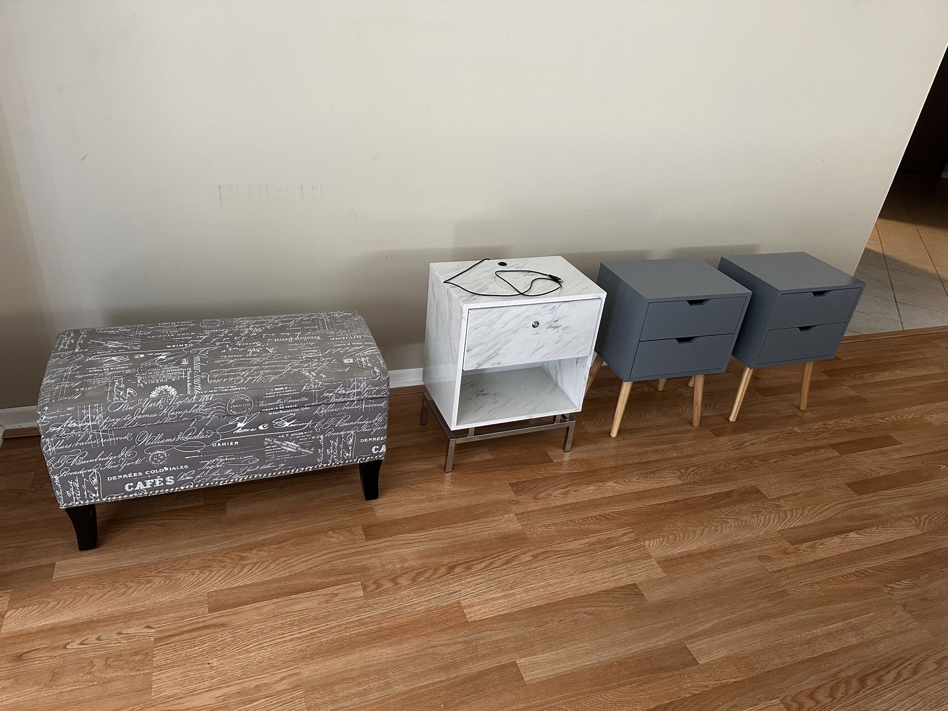 Storage Otoman Bench And End Tables