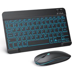 TECURS Bluetooth Keyboard and Mouse Combo for iPad - Rechargeable Wireless Keyboard & Mouse