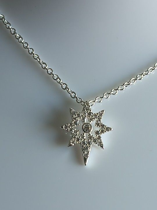Pandora Authentic Brand New Sterling Silver Sparkling North Star Pendant Necklace 17.8 Adjustable