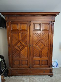 Grand Antique 19th-Century French Louis XIII Style Armoire / Wardrobe