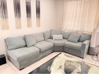 Light blue sectional.