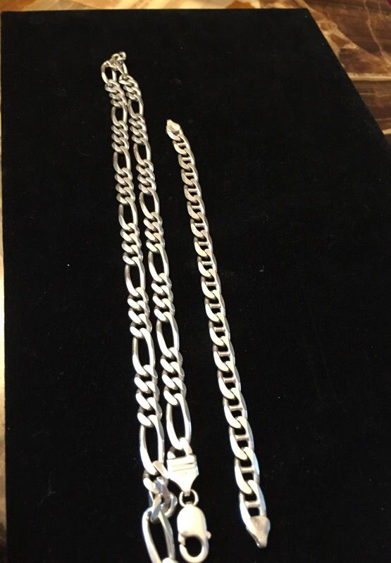 Sterling silver necklace and bracelet