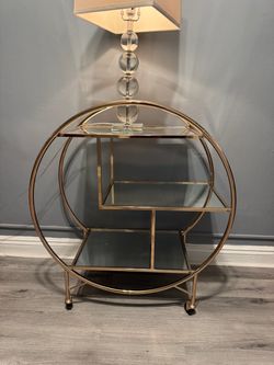 Rose gold bar cart