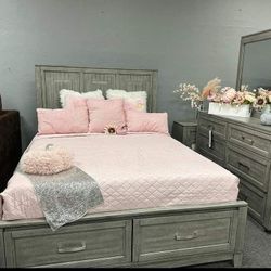 Garretson Bedroom Set Queen or King Bed Dresser Nightstand Mirror Chest Option 