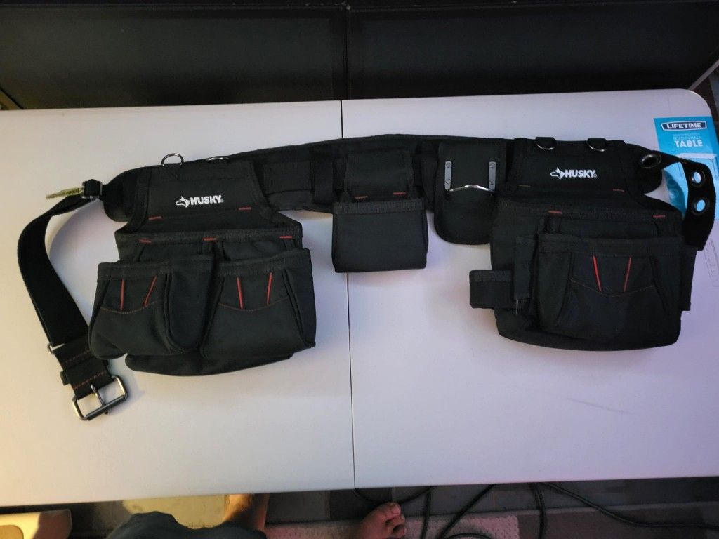 NEW HUSKY HEAVY DUTY TOOL BELT - WITH TONS OF STORAGE