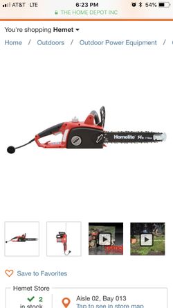 Homelite 14in 9Amp Electric Chainsaw