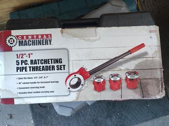 Central Machinery 57257 5-piece ratcheting pipe threader set