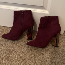 Suede Maroon Boots