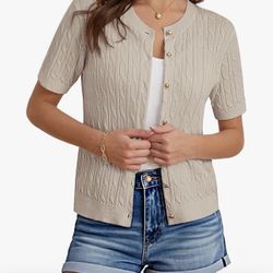 Grace Karin Apricot Short Blouse/Cardigan Size S 