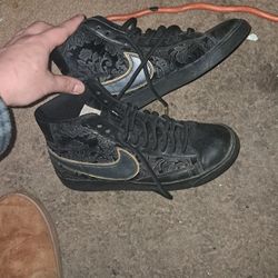 Nike Blazer Mid Black Velvet And Gold