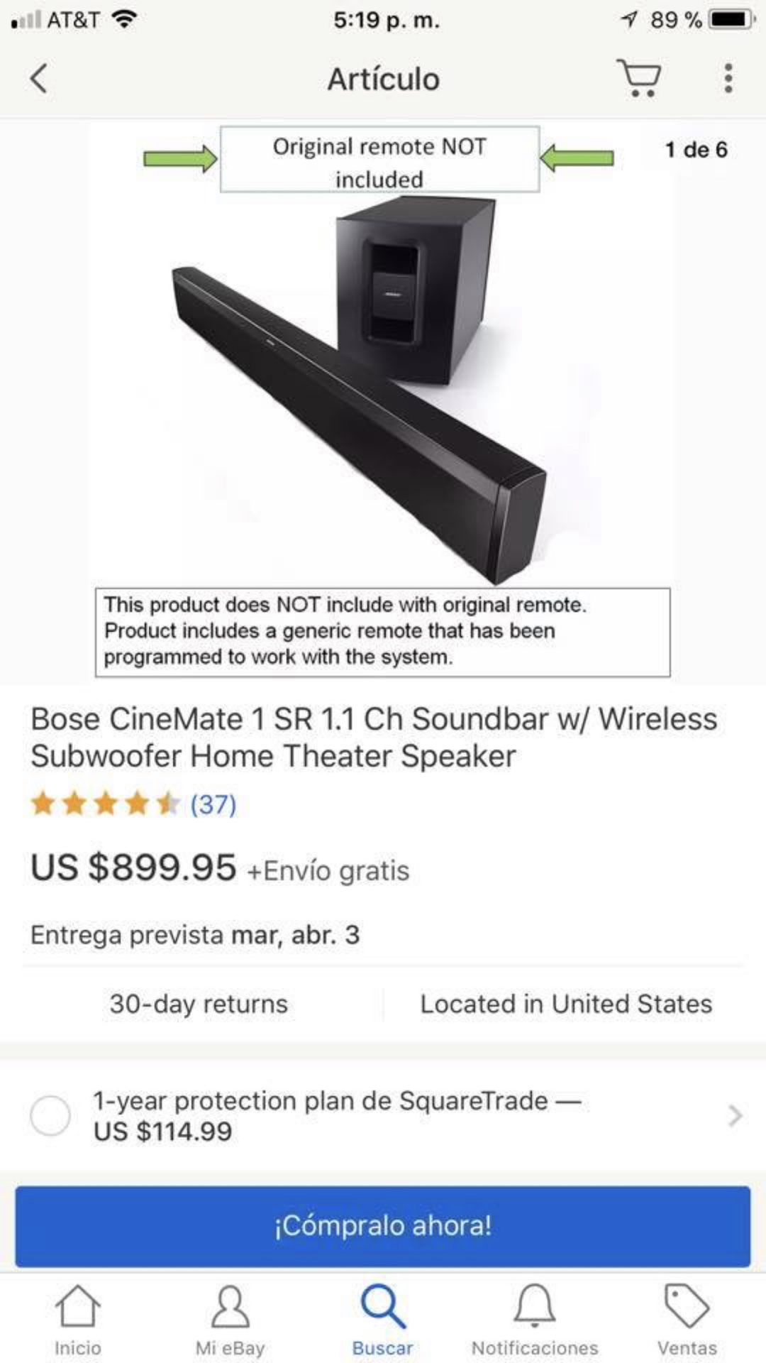 Bose sound bar wireless subwoofer good condition
