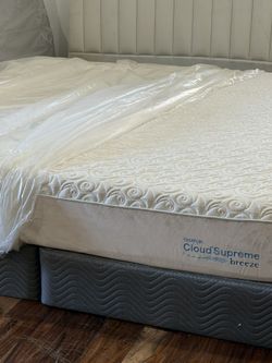 USED KING SIZE TEMPER PEDIC MEMORY FOAM COOL GEL MATTRESS WITH BOX SPRING DELIVERY 🚚 AVAILABLE 