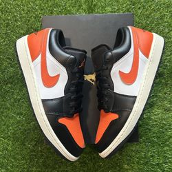 Air Jordan 1 Low Shattered Backboard Men’s Size 9 Black Orange White w/ Box 