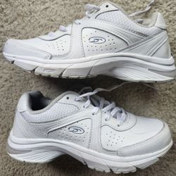 Dr Scholl's Womans Size 7.5 Wide White Walking Shoes 