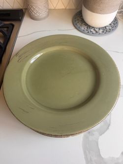 Olive Green Ceramic Dinner Plate