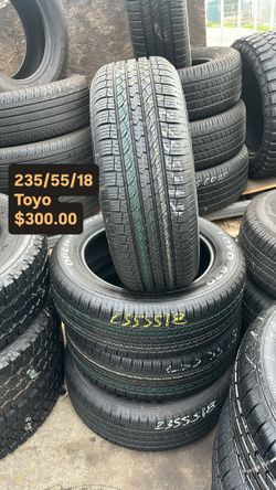 SET OF FOUR USED TIRES TOYO OPEN COUNTRY 235/55/18