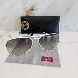 Rare Ray-Ban Original Aviator Sunglasses White frame