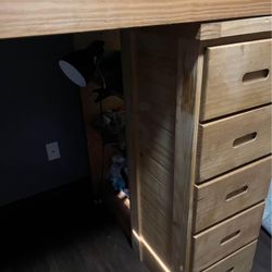 Loft bed with desk and doors
