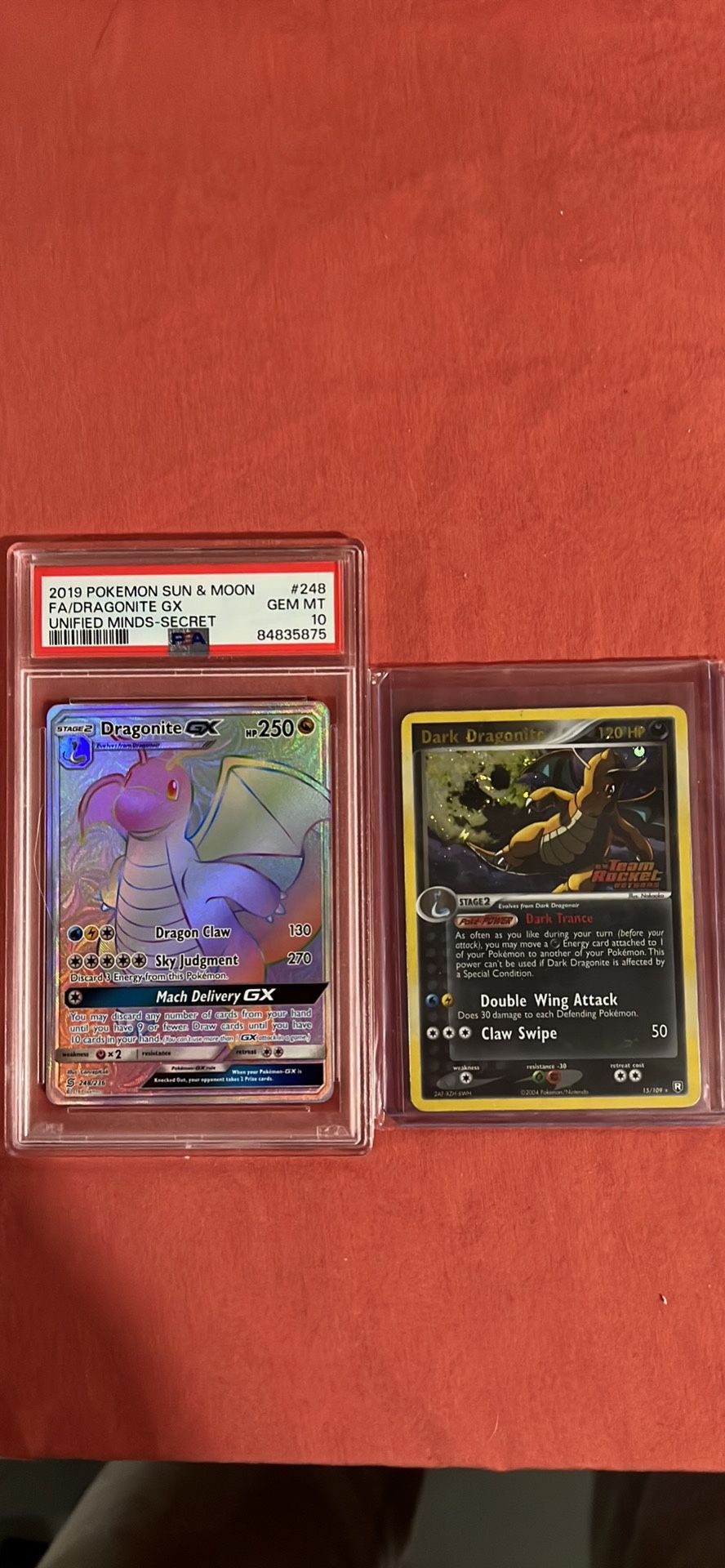Psa 10 Dragonite Gx, And A Lp Dark Dragonite Pokémon