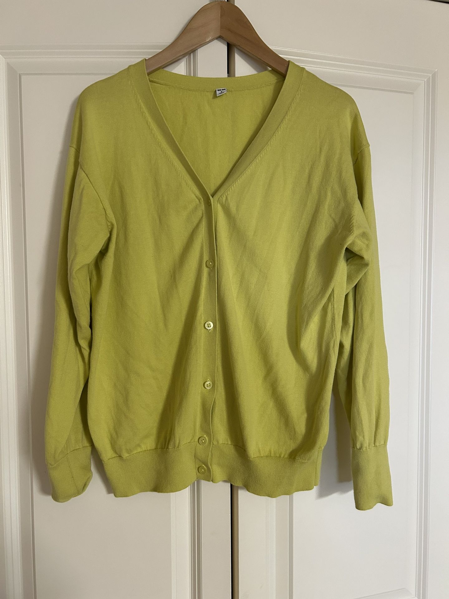 Lime Green Ladies Cotton Cardigan